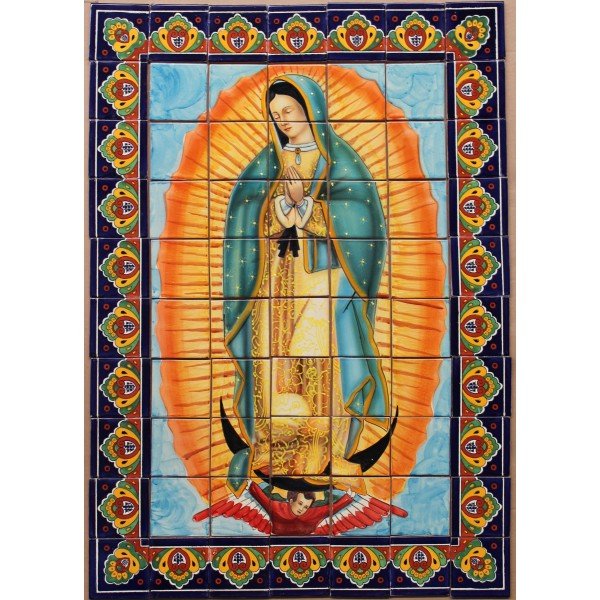 Mexican Talavera Mural Virgen 6